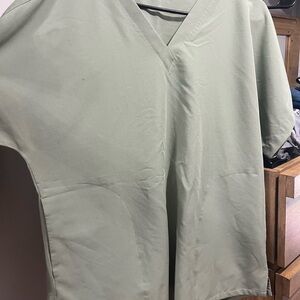 Women's Sage Green V-Neck Top